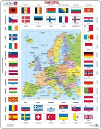 Eiropas kartes un karogu puzle (70 gabaliņi)