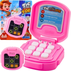 Elektroniskā spēle krustiņi un nullītes TIC TAC TOE, 9 režīmi, rozā