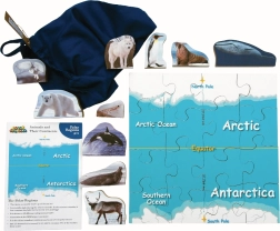 Just Jigsaws Polar Regions and Their Animals – Wooden Puzzle, 16 Pieces and 10 Animals