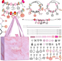 Radošs komplekts rokassprādžu izgatavošanai ar piekariņiem un pērlītēm