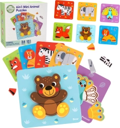 Koka dzīvnieku puzle WOOPIE GREEN Montessori, FSC