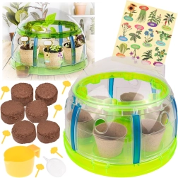 Bio komplekts mazajam dārzniekam – mini siltumnīca ar instrumentiem un sēklām augu audzēšanai