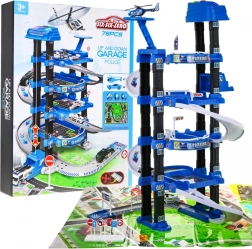 Mega policijas stāvvietas garāža ar liftu un rotaļu paklāju