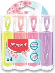 Pastelkrāsu tekstmarķieri MAPED Fluo Peps, komplekts 4 gab.