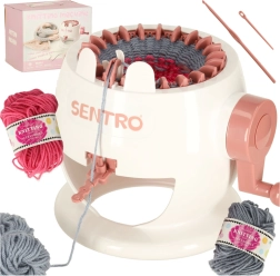 Apaļš adāmmašīna ar 22 adatām un dzijas komplektu