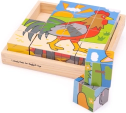 BIGJIGS TOYS attēlu klucīši ferma