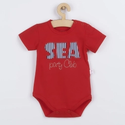 Baby summer bodysuit Koala Sea Party red