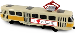 Metāla retro tramvajs PRAGUE T3 16 cm ar atpakaļgaitu