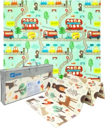 Humbi abpusēja saliekama XPE putu paklājiņš 200 × 180 × 1 cm mežs un ieliņas