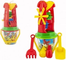 Smilšu komplekts ar dzirnaviņām un formiņām