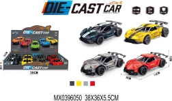 Metāla sacīkšu auto modelis ar pull-back funkciju