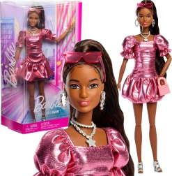 Barbie kolekcijas lelle Deluxe Style koraļļkrāsas kleitā