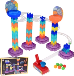 Krāsaina bumbiņu trase Marble Run DIY ar palaišanas ierīci, 58 detaļas