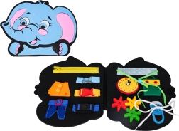 Multifunctional felt elephant busy board