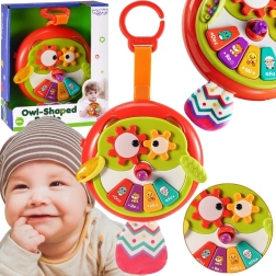 Woopie interactive owl toy with piano and crinkly tail