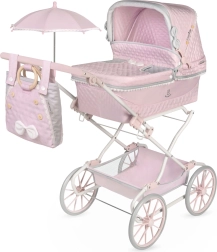 Salokāms leļļu ratiņi ar kulbu un saulessargu Sophie 90 cm
