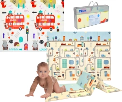 Humbi double-sided foldable foam mat London and City 180 × 150 × 1 cm