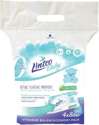Bērnu mitrās salvetes Linteo Baby ar alveju, 4×80 gab.