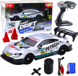 Sporta RC drift auto mērogā 1:16, sudrabains