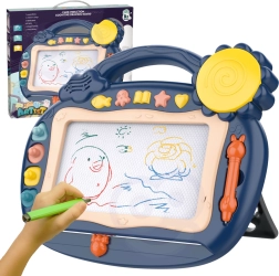 Woopie magnētiskā zīmēšanas planšete ar skaņām un zīmogiem – zilā