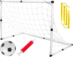 Liela bērnu futbola vārti ar tīklu, bumbu un pumpi