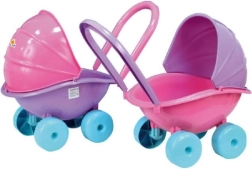 Dziļš plastmasas ratiņi lellēm dažādās krāsās