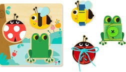 Wooden Activity Board with Animals and Sorting TOOKY TOY