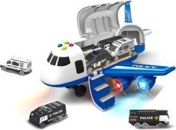 Policijas lidmašīna ar kravas nodalījumu un 3 mašīnītēm