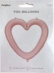 Pink foil heart balloon – photo frame 86 × 83 cm