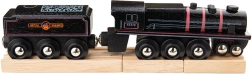 Koka tvaika lokomotīves replika Bigjigs Rail Black 5