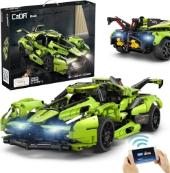 Konstruktors CaDA RC sporta auto Blade, zaļš, 432 detaļas ar LED