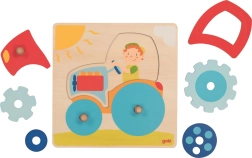 Goki koka puzle traktors, 6 gabaliņi