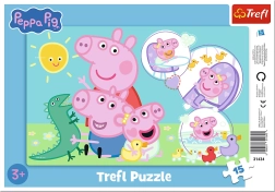 Peppa Cūciņas puzle 15 gabaliņu uz pamatnes