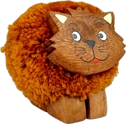 Wooden figurine with pom-pom Cat for children