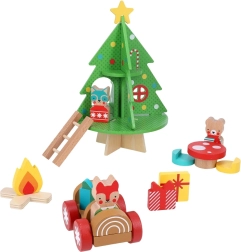 Petit Collage koka rotaļu komplekts Ziemassvētku namiņš