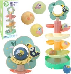 Koka spirālveida bumbiņu trase WOOPIE GREEN, 6 daļas