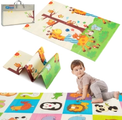 Humbi divpusēja salokāma XPE putu paklājiņš 120 × 180 ar dzīvniekiem un žirafēm