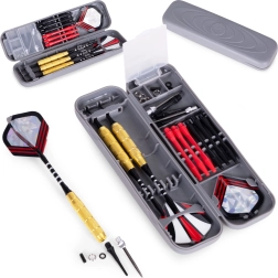 Komplekts ar 3 metāla šautriņām sisala mērķiem, 17 g, ar misiņa korpusiem un maciņu