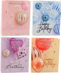 Dāvanu maisiņš dzimšanas dienai ar baloniem Happy Birthday 32 × 26 × 12 cm