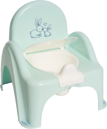Bērnu podiņš Tega Baby Little Bunnies piparmētru krāsā ar izņemamu trauku