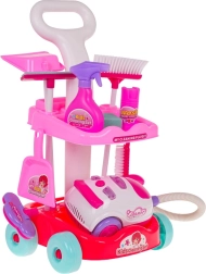 Bērnu uzkopšanas komplekts ar interaktīvu putekļsūcēju un ratiņiem