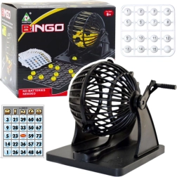 Ģimenes Bingo spēle ar izlozes aparātu, 80 bumbiņām un 20 kartēm