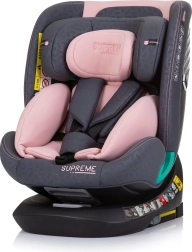 Autosēdeklītis CHIPOLINO Supreme i-Size 40–150 cm ar ISOFIX un 360° rotējošu pamatni – Flamingo