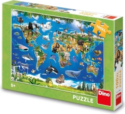 Dino puzle dzīvnieku karte – 100 XL detaļas