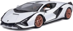 Metāla automašīnas modelis 1:18 Lamborghini Sián FKP 37 balts–melns Bburago