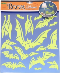 Gaismu uzkrājošas sienas uzlīmes Sikspārņi Halloween 38 × 31 cm