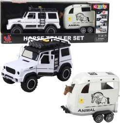 Off-road car with horse trailer with lights and sounds