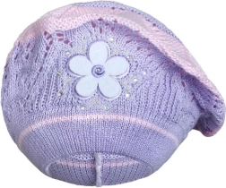 Adīts bērets New Baby violetā krāsā bērniem 3–4 gadi