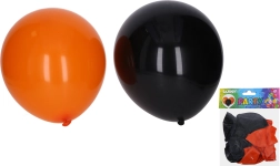 Inflatable Balloons 30 cm – Set of 10 Halloween (Black and Orange)