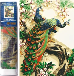 Dimanta gleznošana Cildenais pāvs 30 × 40 cm
